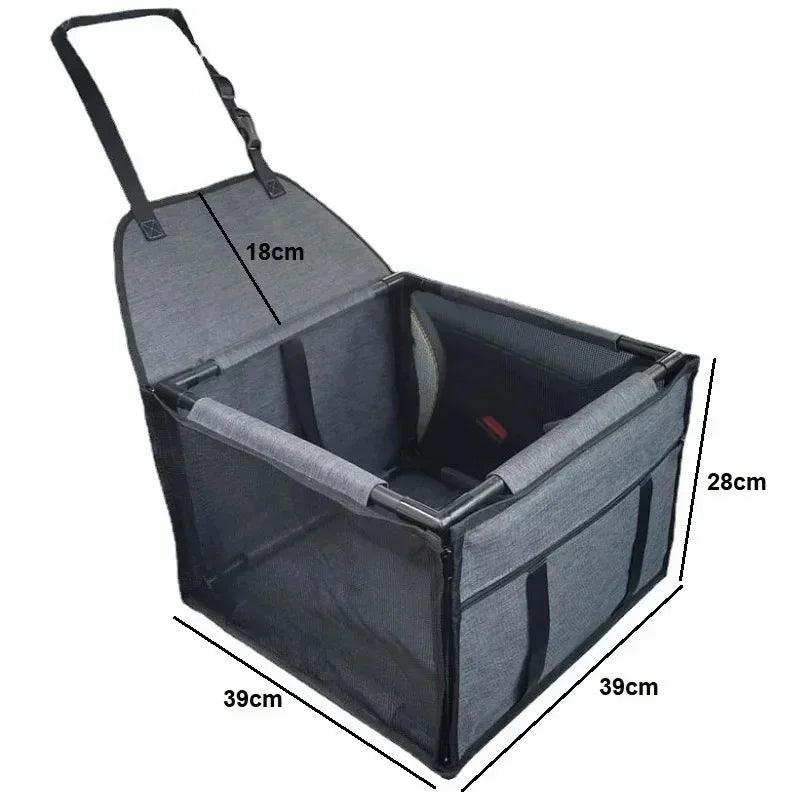 Cesta plegable para perro con medidas, ideal para paseos y viajes. Accesorio cómodo y seguro para tu mascota.