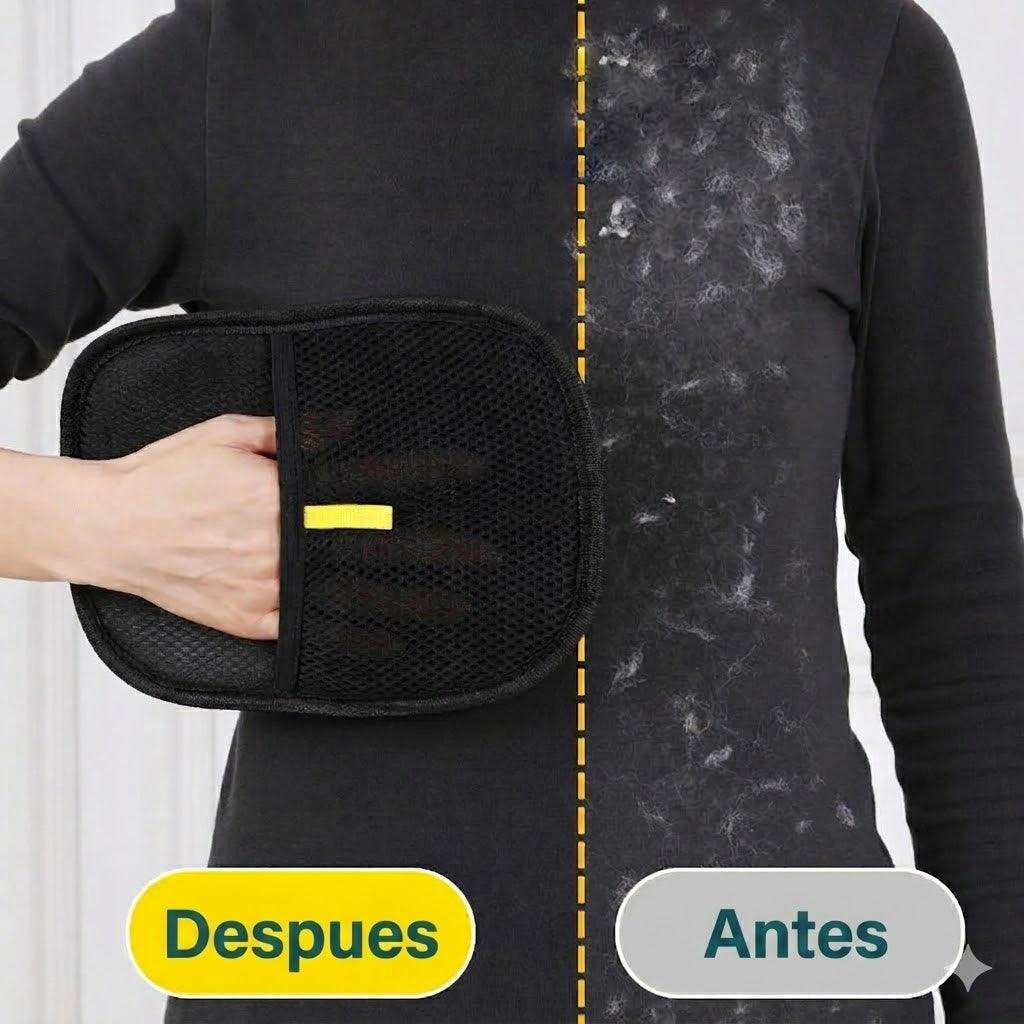 Cepillo removedor de pelo de mascota, antes y después, ideal para accesorios de perros felices