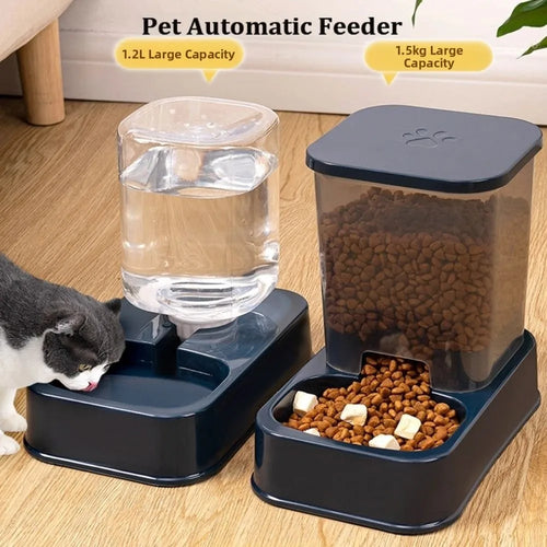 Comedero y bebedero automático para perros y gatos, gran capacidad, alimentador con dispensador de agua