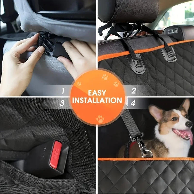 Funda para asiento de coche para perros, fácil instalación, protección acolchada con cinturón de seguridad
