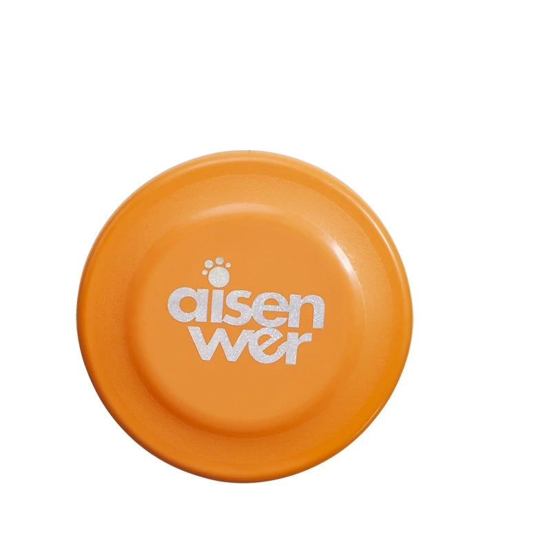 Disco volador naranja para perros con logo aisen wer, accesorio divertido para juegos al aire libre