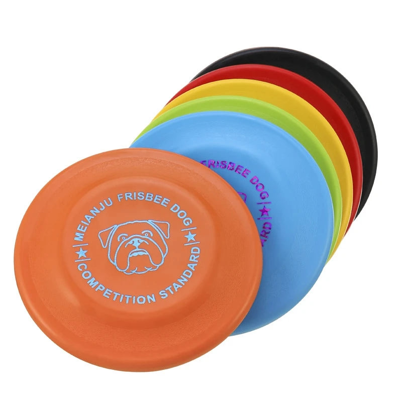Discos voladores para perros en colores vibrantes, juguetes ideales para juegos al aire libre y entrenamiento.