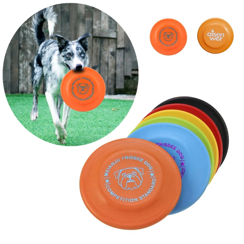 Disco volador para perro en colores vibrantes, ideal para juegos al aire libre y entrenamiento canino