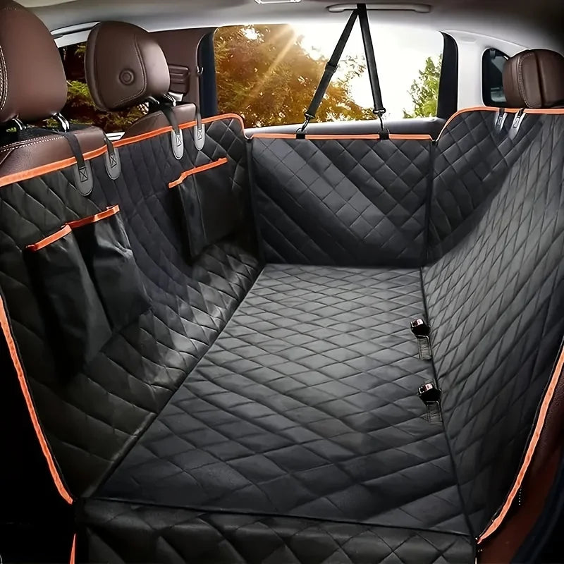 Funda protectora para asientos de coche con diseño acolchado y bolsillos, ideal para perros
