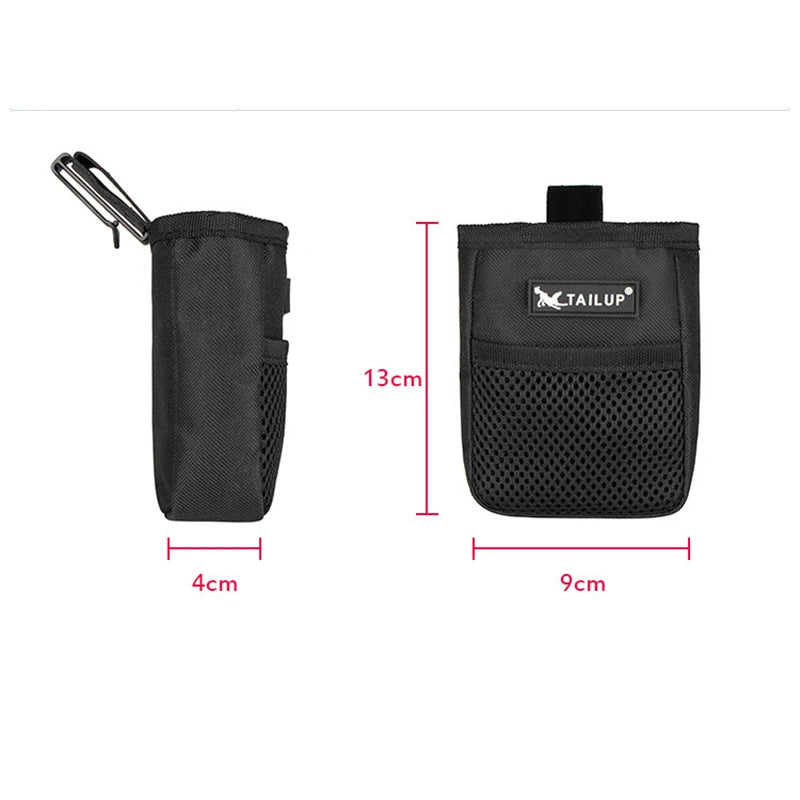 Bolsa para snacks de perro con clip, 13x9 cm, ideal para paseos y entrenamiento